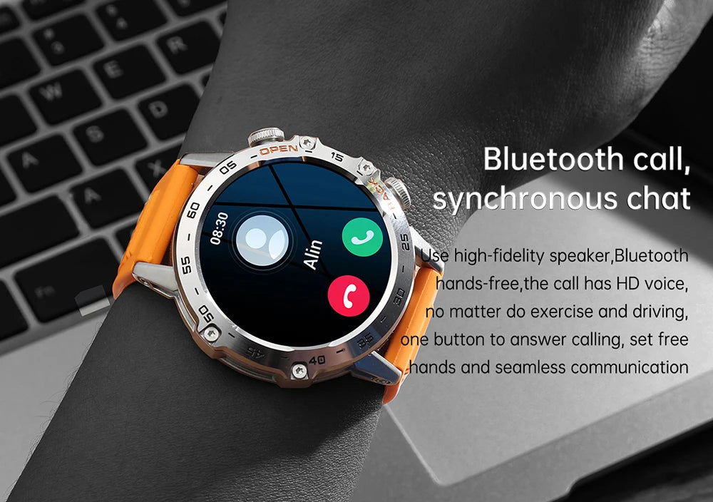 MELANDA Steel 1.39 Bluetooth Call Smart Watch Men Sports Fitness Tracker Watches IP67 Waterproof Smartwatch for Android IOS K52