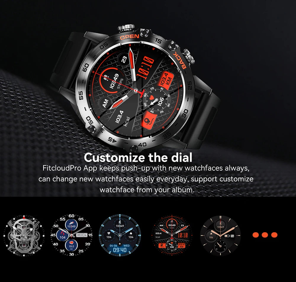 MELANDA Steel 1.39 Bluetooth Call Smart Watch Men Sports Fitness Tracker Watches IP67 Waterproof Smartwatch for Android IOS K52