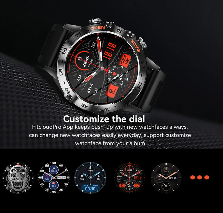 MELANDA Steel 1.39 Bluetooth Call Smart Watch Men Sports Fitness Tracker Watches IP67 Waterproof Smartwatch for Android IOS K52