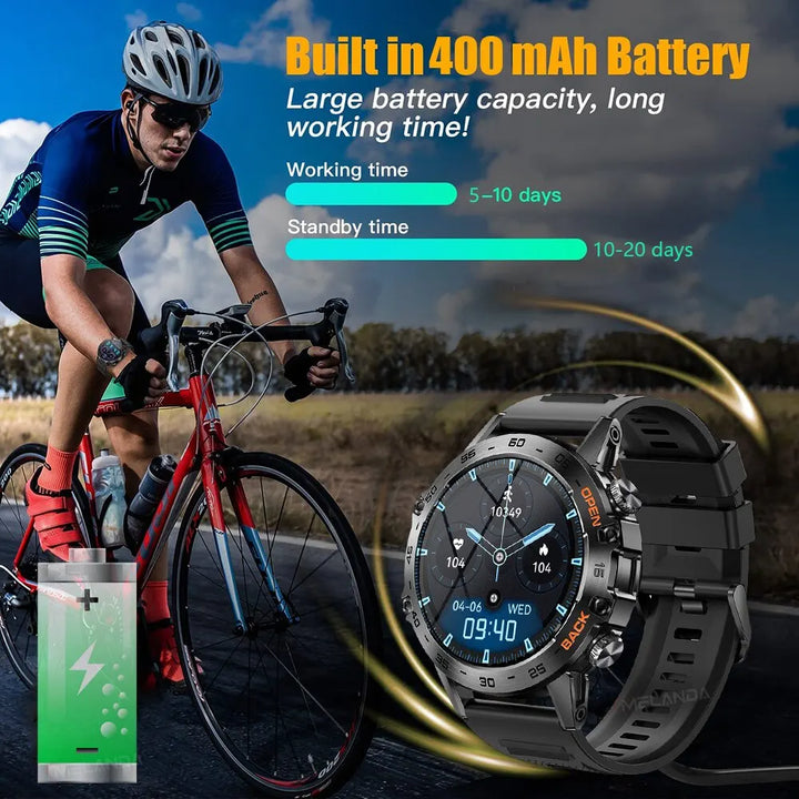 MELANDA Steel 1.39 Bluetooth Call Smart Watch Men Sports Fitness Tracker Watches IP67 Waterproof Smartwatch for Android IOS K52