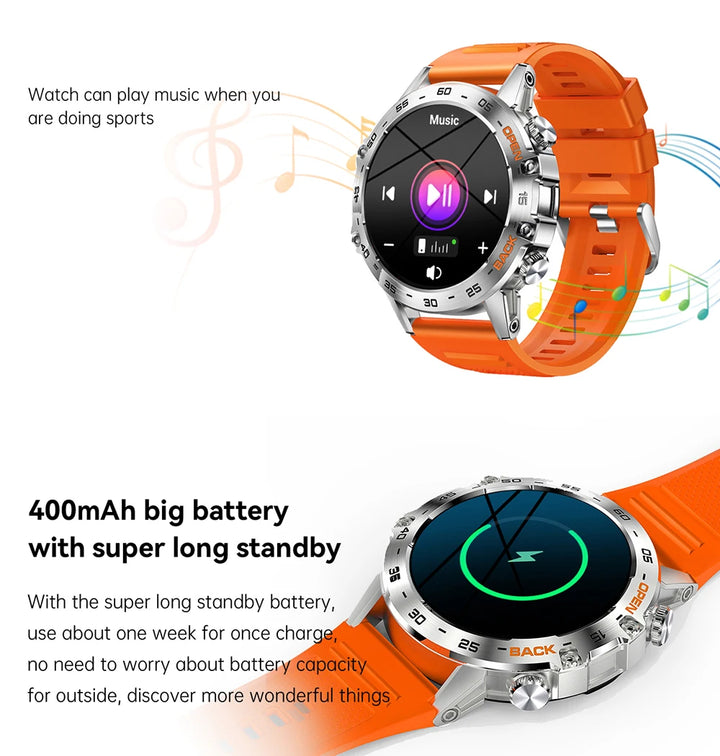 MELANDA Steel 1.39 Bluetooth Call Smart Watch Men Sports Fitness Tracker Watches IP67 Waterproof Smartwatch for Android IOS K52